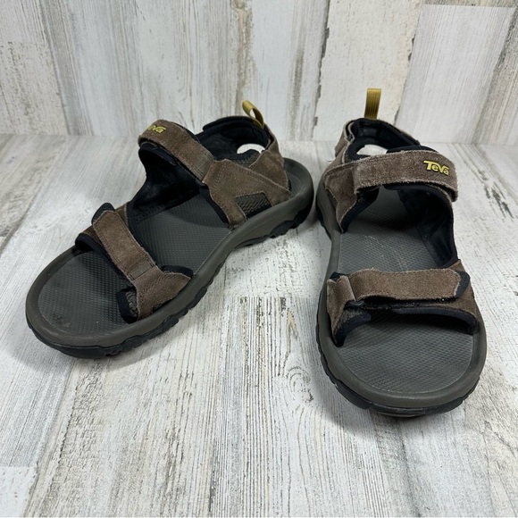 Teva Sandals Mens Brown Suede Katavi 2 Sport Adjustable Hook & Loop Straps #1331 - Picture 12 of 12